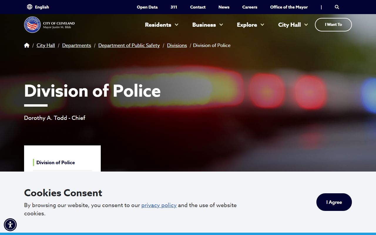 Cleveland Division of Police website for Cleveland police blotter records