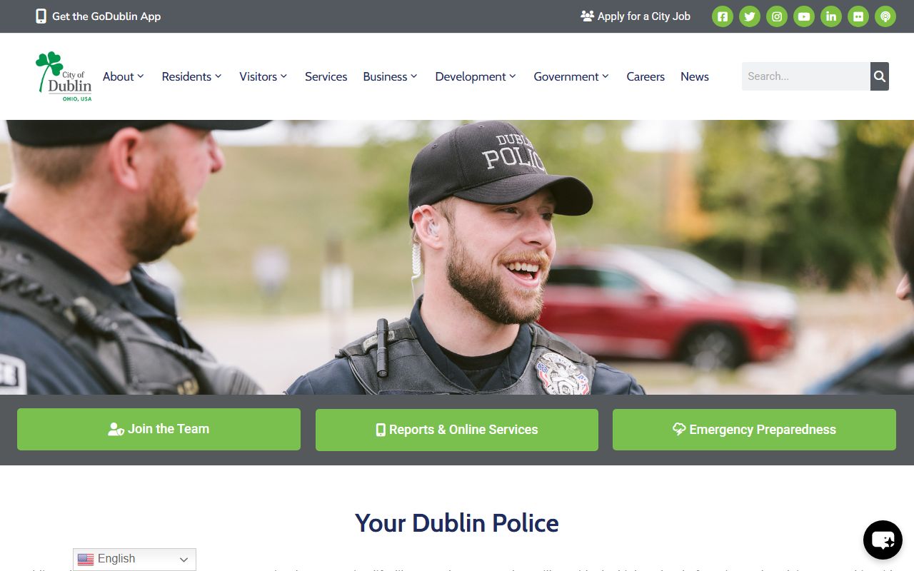 Dublin Police Department website for Dublin police blotter records