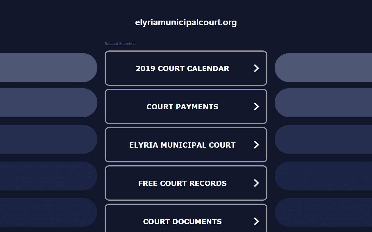 Elyria Municipal Court for Elyria police blotter case lookups