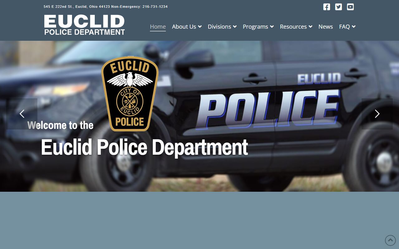 Euclid Police Department website for Euclid police blotter records