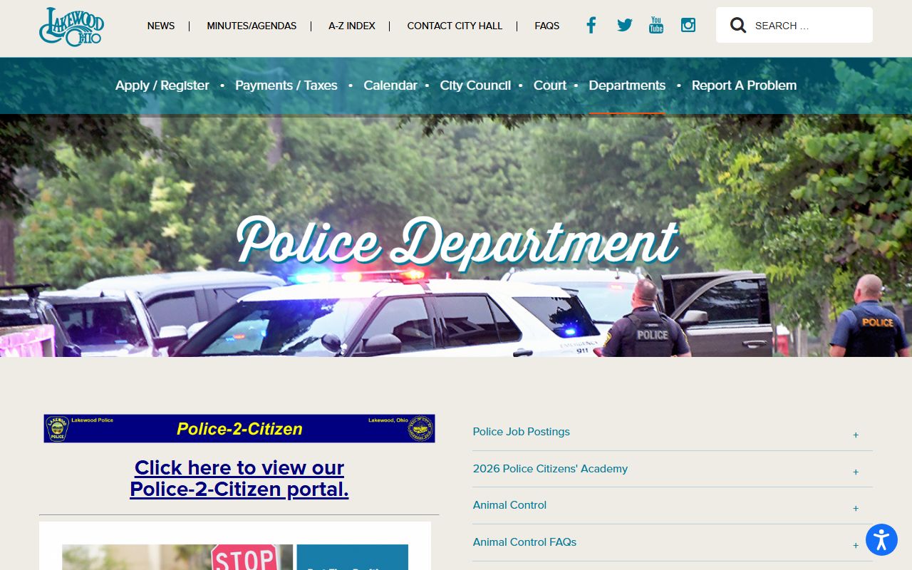 Lakewood Police Department website for Lakewood police blotter records