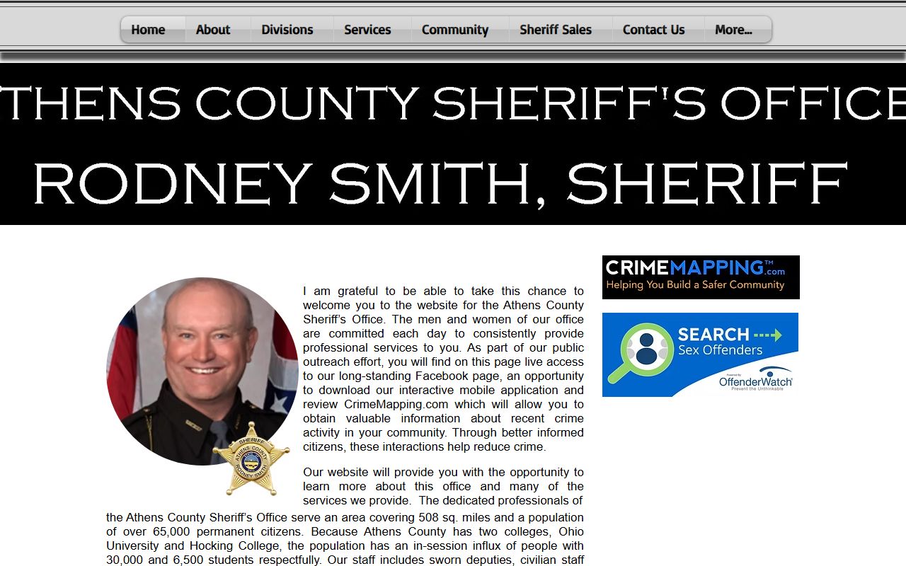 Athens County Sheriff's Office website for police blotter records