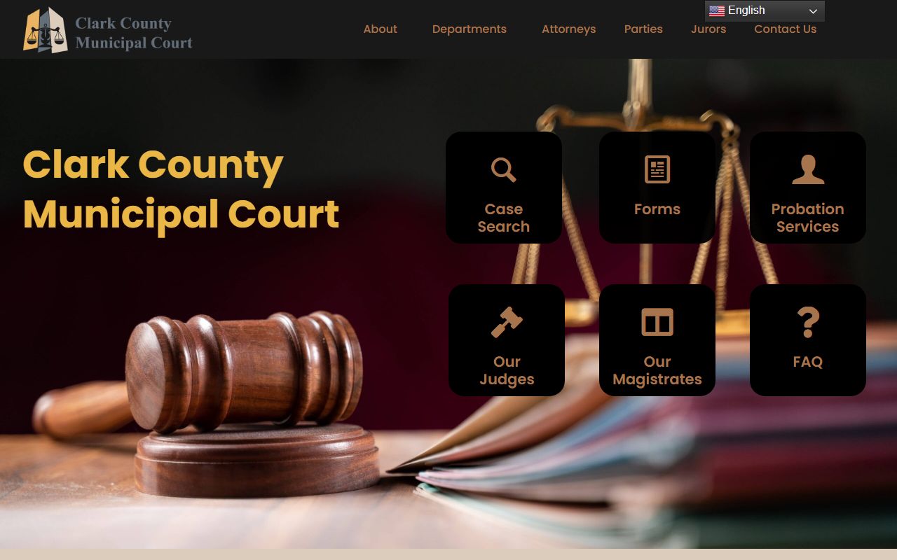 Clark County Municipal Court website for police blotter case lookup