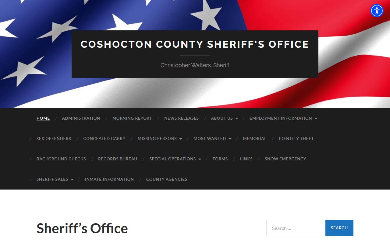 Coshocton County Sheriff's Office website for police blotter records