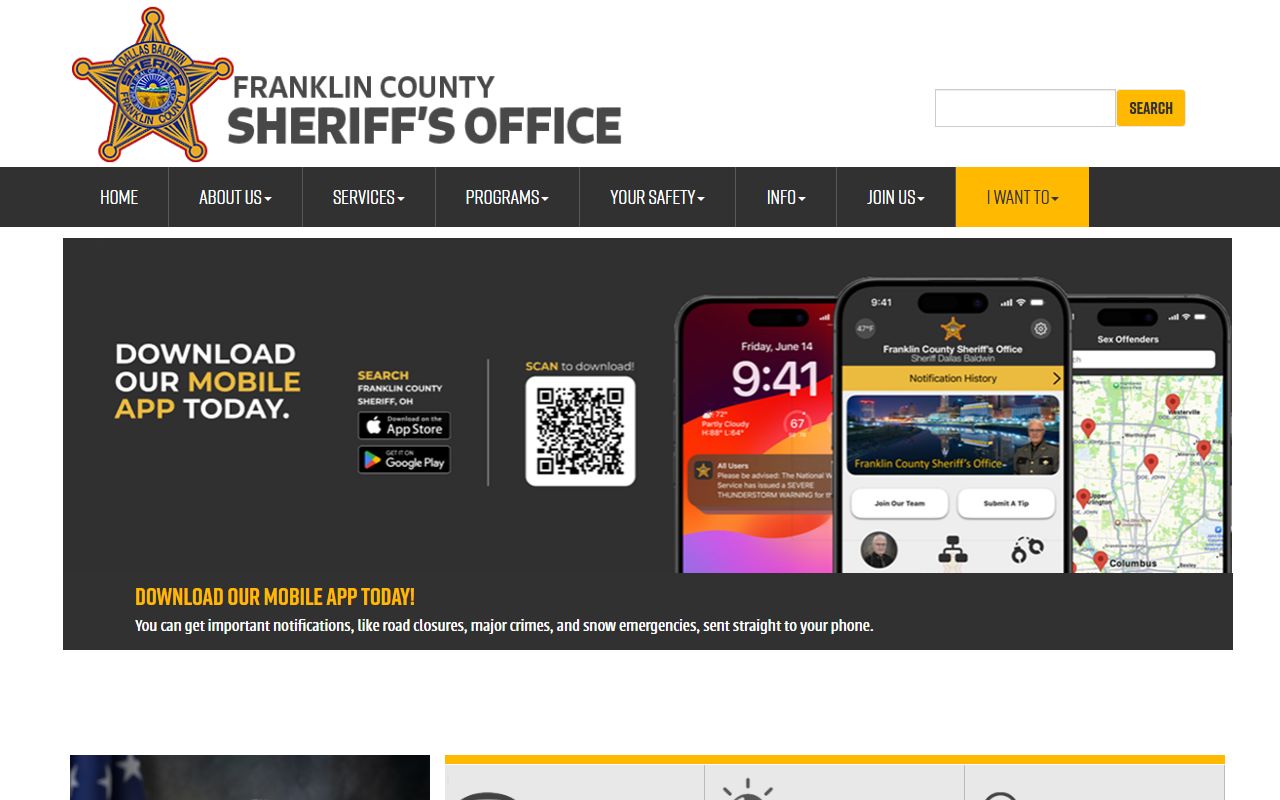 Franklin County Sheriff Office website for police blotter records