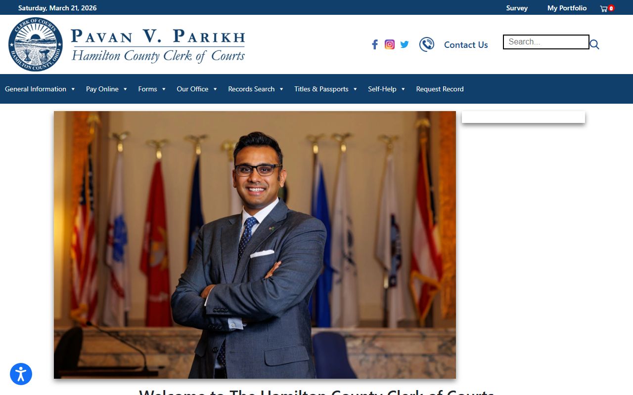 Hamilton County Clerk of Courts website for police blotter and court records