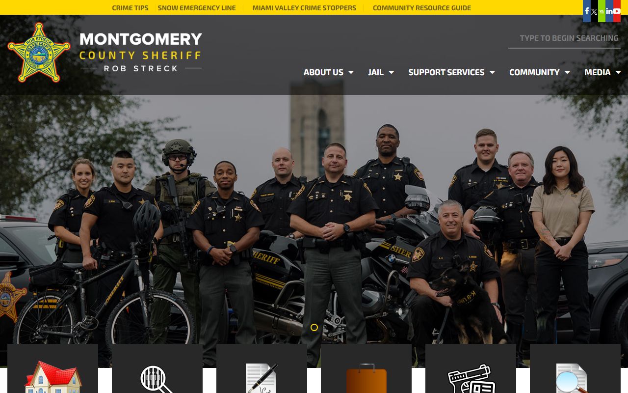 Montgomery County Sheriff's Office website for police blotter records