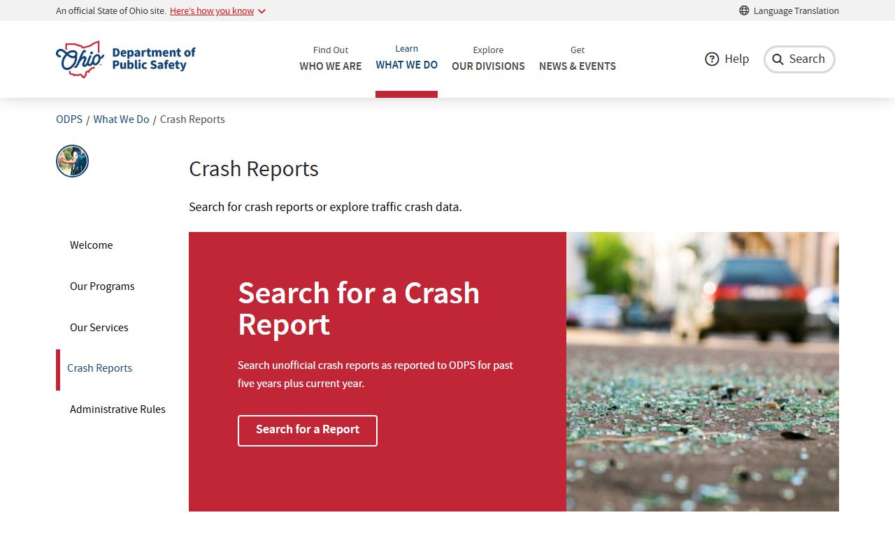 Ohio DPS crash reports related to police blotter